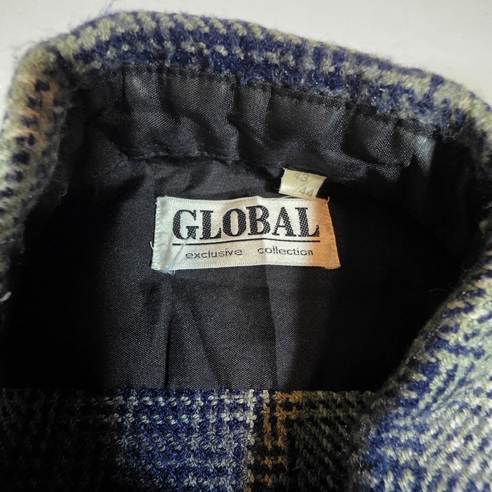Global Exclusive Collection Blue Plaid Flannel Shirt Jacket Mens XL 43/44 - Picture 2 of 8